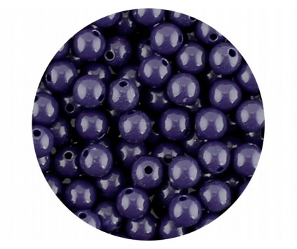 Koraliki Gładkie Klasyczne w Kształcie Kulki 8mm 50szt Akryl Fioletowe Cie