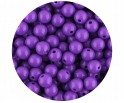 Koraliki Gładkie Klasyczne w Kształcie Kulki 8mm 50szt Akryl Fioletowe