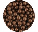 Koraliki Gładkie Klasyczne w Kształcie Kulki 8mm 50szt Akryl Brązowe
