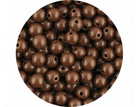 Koraliki Gładkie Klasyczne w Kształcie Kulki 8mm 50szt Akryl Brązowe