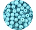 Koraliki Gładkie Klasyczne w Kształcie Kulki 8mm 50szt Akryl Błękitne