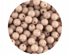 Koraliki Kule Kulki Akrylowe Pastelowe Gładkie 8mm 50sz Orzechowe
