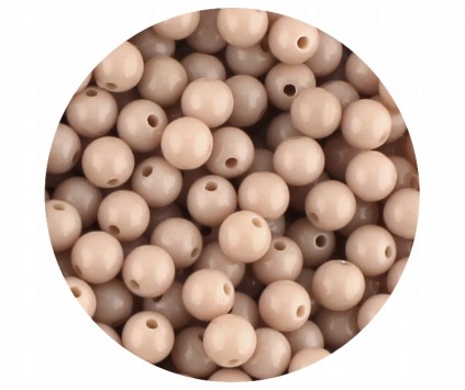 Koraliki Kule Kulki Akrylowe Pastelowe Gładkie 8mm 50sz Orzechowe
