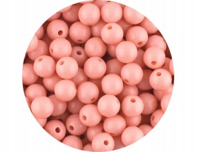 Koraliki Kule Kulki Akrylowe Pastelowe Gładkie 8mm 50sz Pudrowy Róż