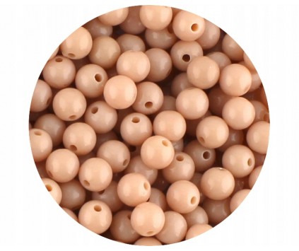 Koraliki Kule Akrylowe Pastelowe Gładkie 8mm 50sz Beżowe