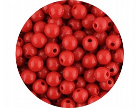 Koraliki Kule Kulki Akrylowe Klasyczne Gładkie 8mm 50szt Czerwone
