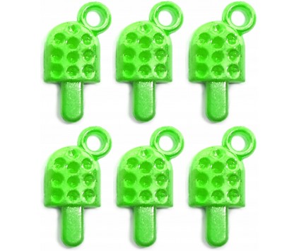 Zawieszki Lody Lizaki Koraliki Akrylowe 22x10mm 10szt Zielony