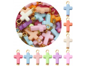 ZAWIESZKA KRZYŻYK KRZYŻE DO RÓŻAŃCA ZAWIESZKI AKRYL PASTELOWE KRZYŻYKI 10sz