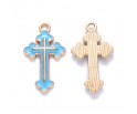 ZAWIESZKA MEDALIK WISIOREK KRZYŻ KRZYŻYK EMALIOWANY NIEBIESKI DO RÓŻAŃCA