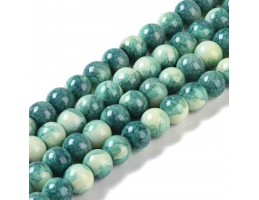 KORALIKI SZKLANE MARMURKI 8mm 50szt DO BRANSOLETEK RÓŻAŃCA CIEMNE MORSKIE