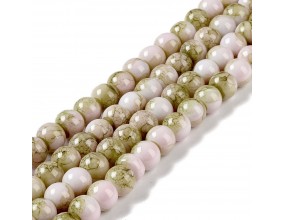 KORALIKI SZKLANE MARMURKI 8mm 50szt DO BRANSOLETEK RÓŻAŃCA OLIWKOWA ZIELEŃ