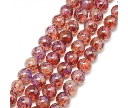 KORALIKI SZKLANE MARMURKI MLECZNE 8mm 50szt DO BRANSOLETEK RÓŻAŃCA BRĄZ