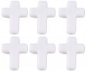 KORALIKI KRZYŻ KRZYŻYKI KRZYŻE DO RÓŻAŃCA AKRYL RÓŻANIEC BIAŁE 16mm 20szt