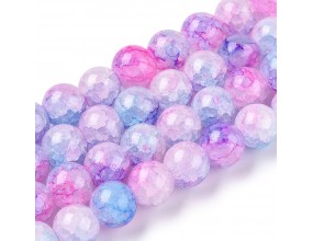 KORALIKI MROŻONE SZNUR 8mm SZKLANE 52szt mleczne