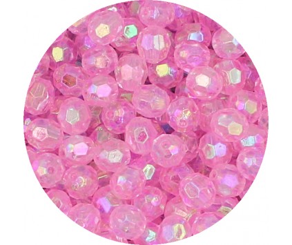 KORALIKI SZLIFOWANE OPALIZUJĄCE BŁYSZCZĄCE AKRYLOWE RÓŻOWE JASNE 8mm 50szt