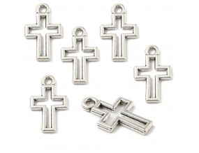 ZAWIESZKA KRZYŻ KRZYŻE DO RÓŻAŃCA BRANSOLETKI KRZYŻYK KONTUR 17mm 10szt