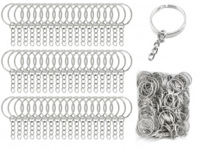 BAZA DO BRELOKÓW BRELOKA BRELOK BRELOCZEK KÓŁKO Z ŁAŃCUSZKIEM 24MM 100szt
