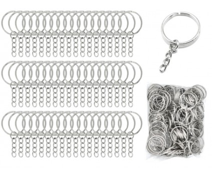 BAZA DO BRELOKÓW BRELOKA BRELOK BRELOCZEK KÓŁKO Z ŁAŃCUSZKIEM 24MM 100szt