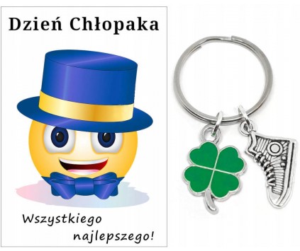 Brelok Breloczek Prezent Dzień Chłopaka Koniczyna Trampek Bucik Chłopiec