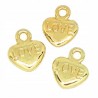 Zawieszka Charms Metalowa Serce Love do Bransoletek Biżuterii 10x12mm 3szt