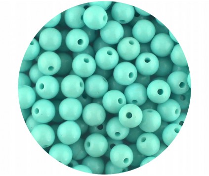 Koraliki Gładkie Klasyczne w Kształcie Kulki 8mm 50szt Akryl Turkusowe