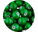 Koraliki Szklane Metaliczne Lakierowane Nici Kulki Zielone C. 8mm 20szt