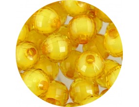 Koraliki Akrylowe Fasetowane "Koralik w Koraliku" 10mm Żółte 20szt