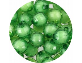 Koraliki Akrylowe Fasetowane "Koralik w Koraliku" 10mm Zielone 20szt