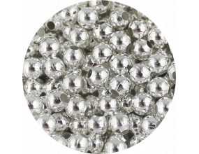Kulki Kuleczki Dystansowe Przekładki 4mm do Biżuterii Metalowe Srebrne 50sz