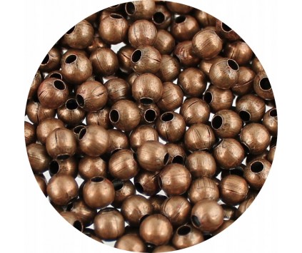 Kulki Kuleczki Dystansowe Przekładki 4mm do Biżuterii Miedziane / Rude 50sz