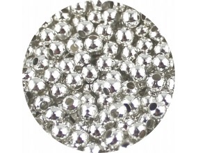 Kulki Kuleczki Dystansowe Przekładki 3mm do Biżuterii Metalowe Srebrne 50sz