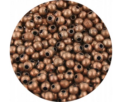 Kulki Kuleczki Dystansowe Przekładki 3mm do Biżuterii Miedziane / Rude 50sz