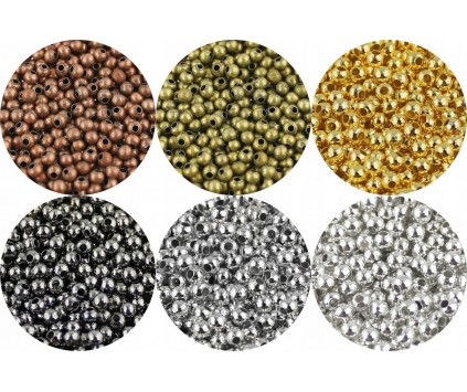 Kulki Kuleczki Dystansowe Przekładki 3mm do Biżuterii Zestaw 6x50 300szt