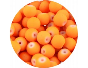 Koraliki Szklane Gumowane Matowe 8mm Kluki Pomarańczowe 50szt