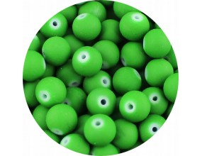 Koraliki Szklane Gumowane Matowe 8mm Kluki Zielone 50szt