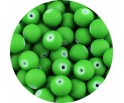 Koraliki Szklane Gumowane Matowe 8mm Kluki Zielone 50szt