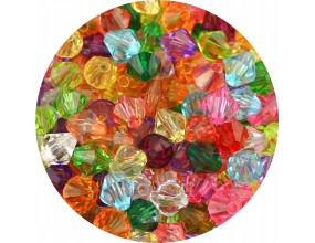 Koraliki Akrylowe Szlifowane Diamenciki Transparentne Mix Kolorów 8mm 50szt