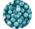 Koraliki Szklane Marmurki Biało Niebiesko Czarne 8mm 50szt