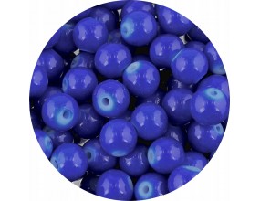 KORALIKI SZKLANE POWLEKANE KULKI GŁADKIE DO BIŻUTERII GRANATOWE 8mm 50szt