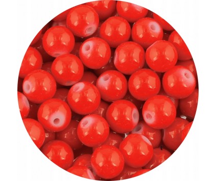 KORALIKI SZKLANE POWLEKANE KULKI GŁADKIE DO BIŻUTERII CZERWONE 8mm 50szt