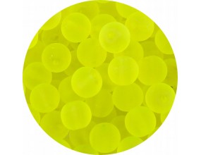KORALIKI SZKLANE MROŻONE LODOWE MATOWE KULKI ŻÓŁTE NEON. 8mm 50szt