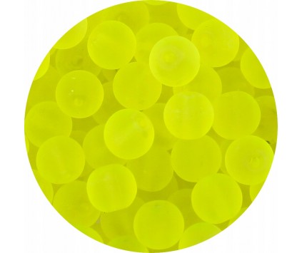 KORALIKI SZKLANE MROŻONE LODOWE MATOWE KULKI ŻÓŁTE NEON. 8mm 50szt