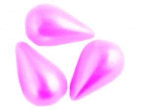Kaboszony perłowe krople 13x8mm  różowe jasne 10sztuk akryl