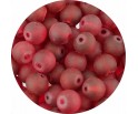 KORALIKI SZKLANE MROŻONE LODOWE MATOWE KULKI BORDOWE 8mm 50szt
