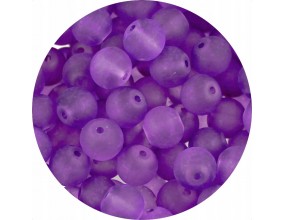 KORALIKI SZKLANE MROŻONE LODOWE MATOWE KULKI FIOLETOWE C. 8mm 50szt