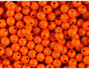 Koraliki zdobione akrylowe 6mm pomarańcz 20szt