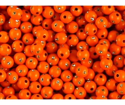 Koraliki zdobione akrylowe 6mm pomarańcz 20szt