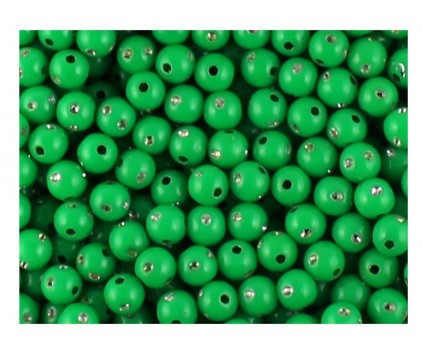 Koraliki zdobione akrylowe 6mm zielony 20szt