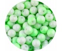 KORALIKI SZKLANE POWLEKANE KULKI DWUKOLOROWE BIAŁO ZIELONE 8mm 50szt