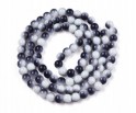 KORALIKI SZKLANE POWLEKANE KULKI DWUKOLOROWE BIAŁO SZARE 8mm 50szt